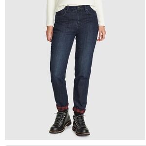 EDDIE BAUER Boyfriend Midrise Slim Flannel Lined Jeans Size 6